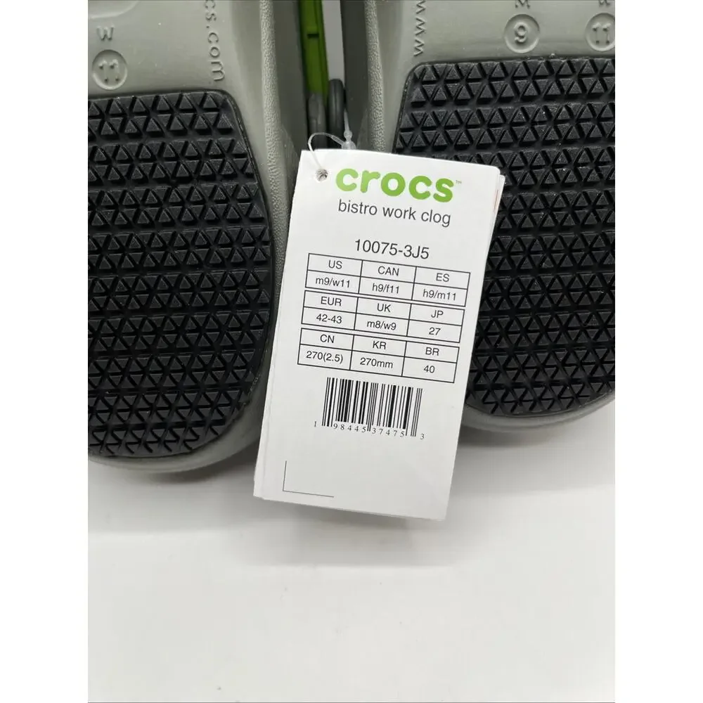 Crocs at Work Unisex Bistro Slip Resistant Clog Comfort Dusty Olive Clogs M9 W11